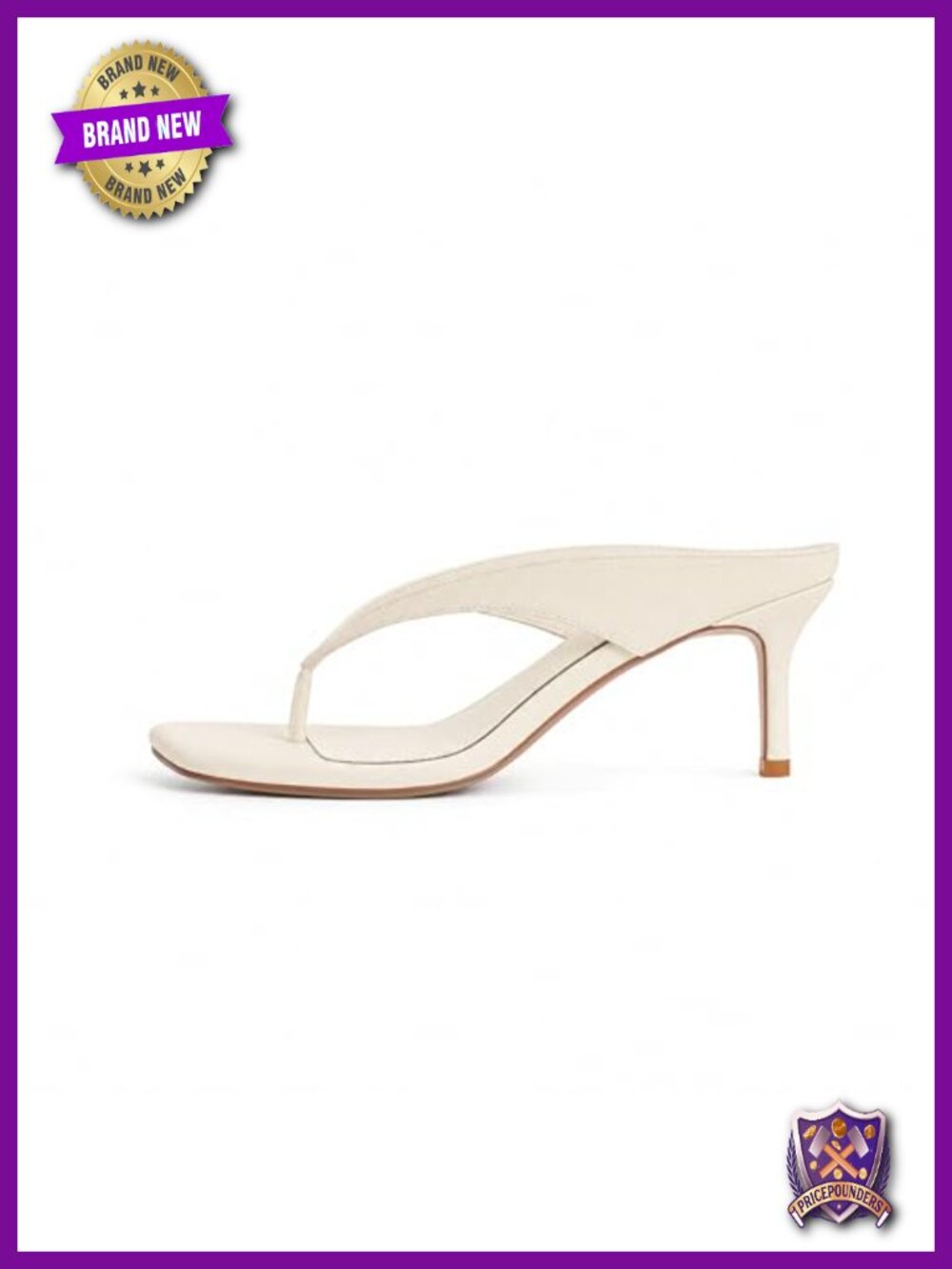 Women's Square Toe Kitten Heel Sandals Flip Flop Slip On Dressy Slides